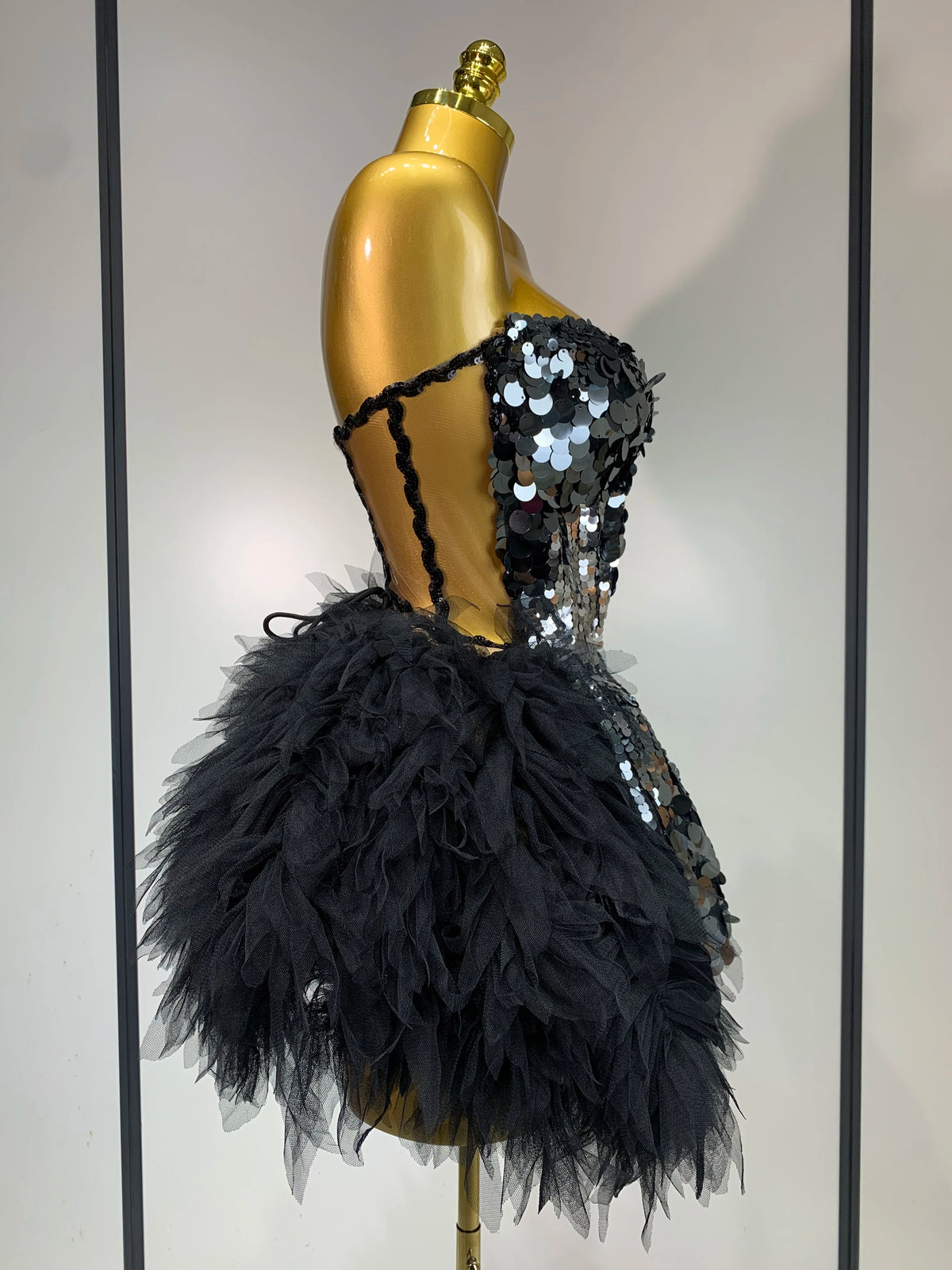 Bad Gyal Sequin Two Piece Skirt Set