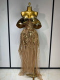 Sparkly Gold Rhinestone Sequins Dress