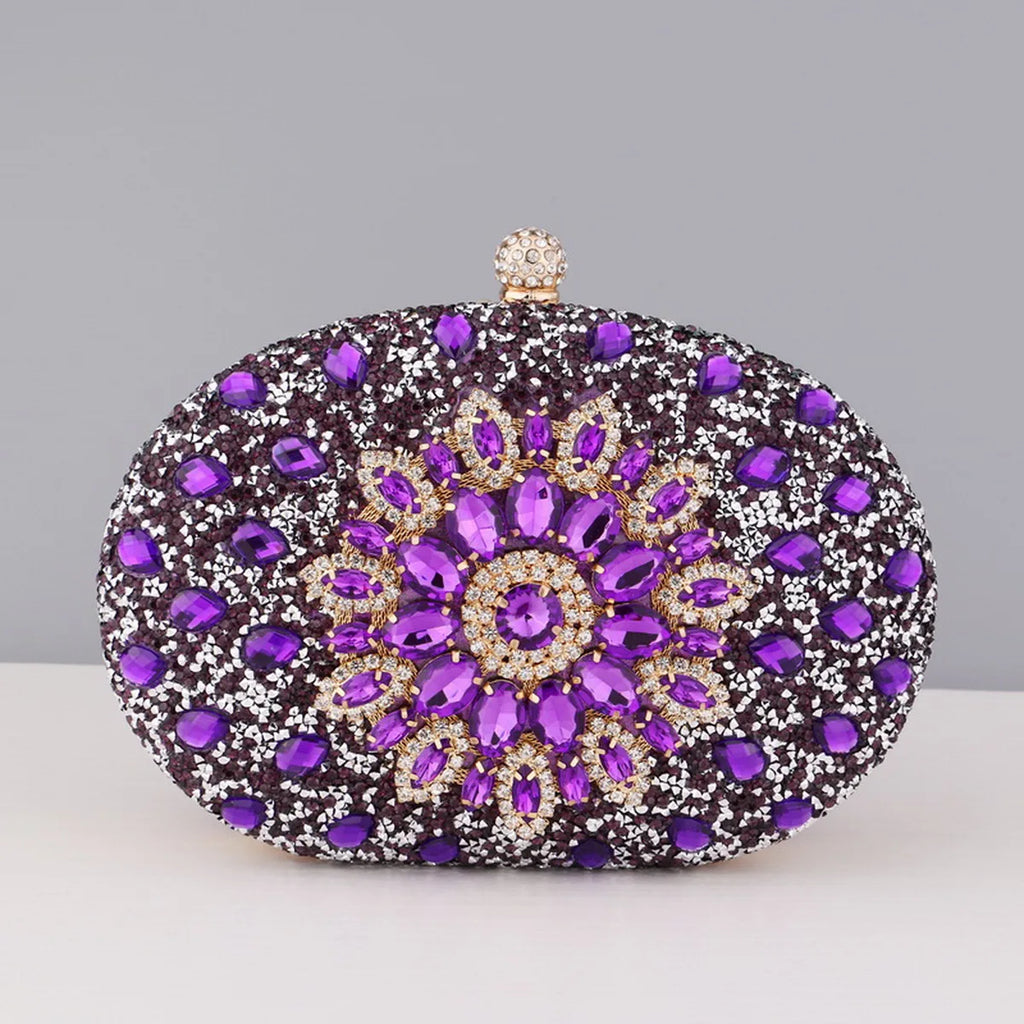 Rhinestones Diamonds Clutch With Chain Purse