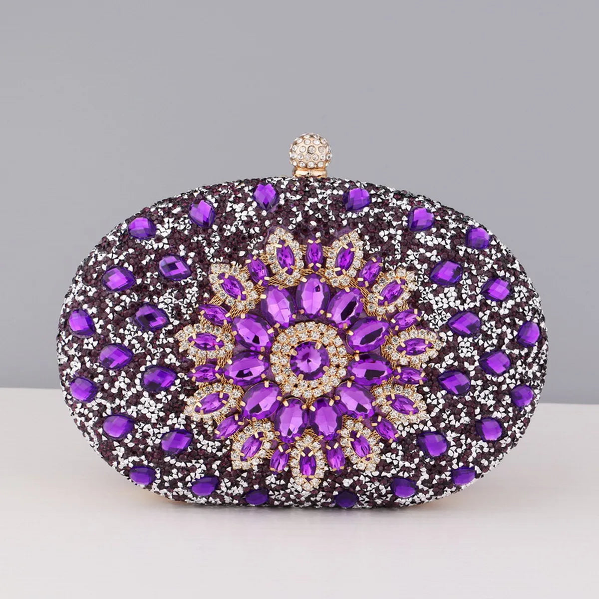 Rhinestones Diamonds Clutch With Chain Purse