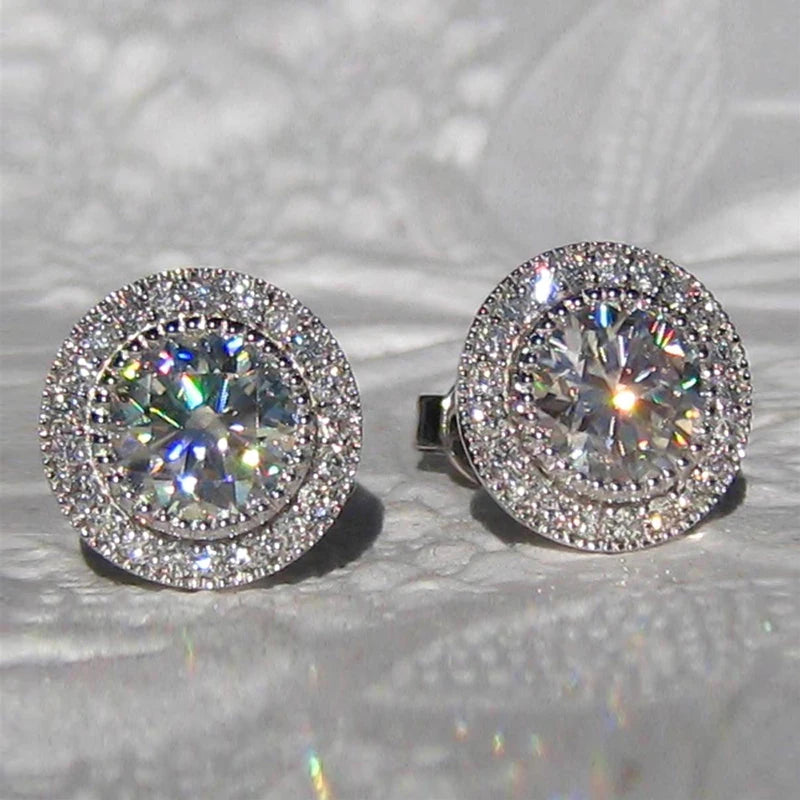 Dainty Small Round CZ Earrings