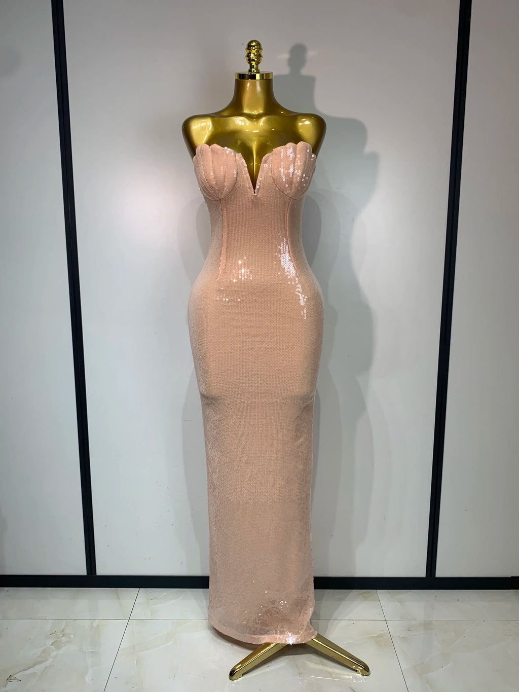 Nude Mermaid Sequin Dress