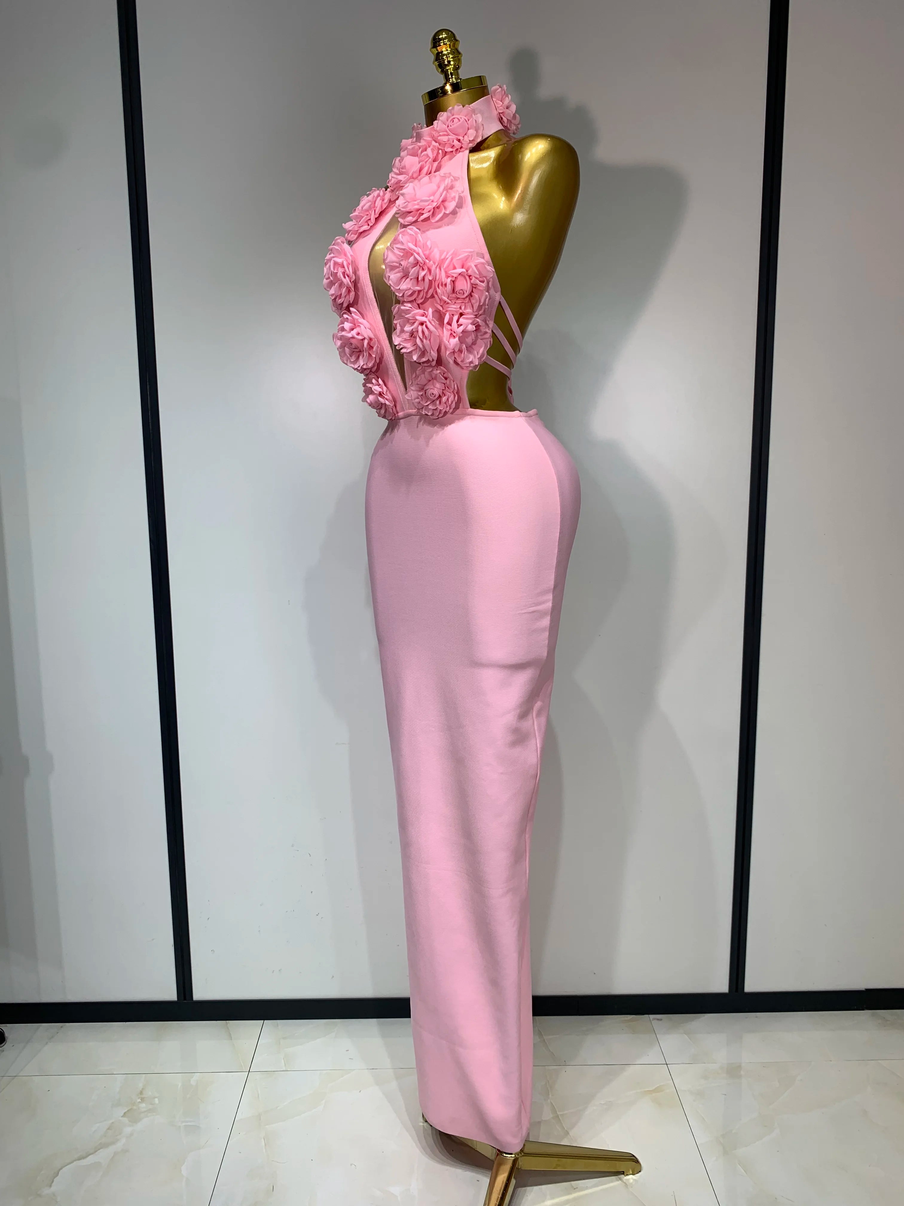 Flower Halter Dress