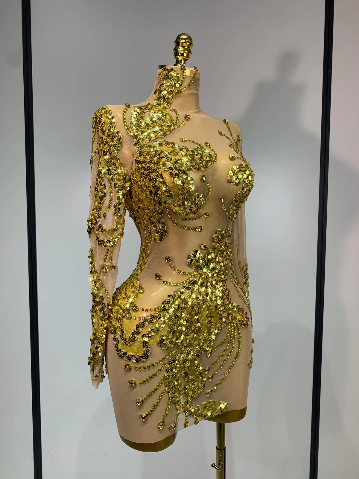 Gold Rhinestone Dress