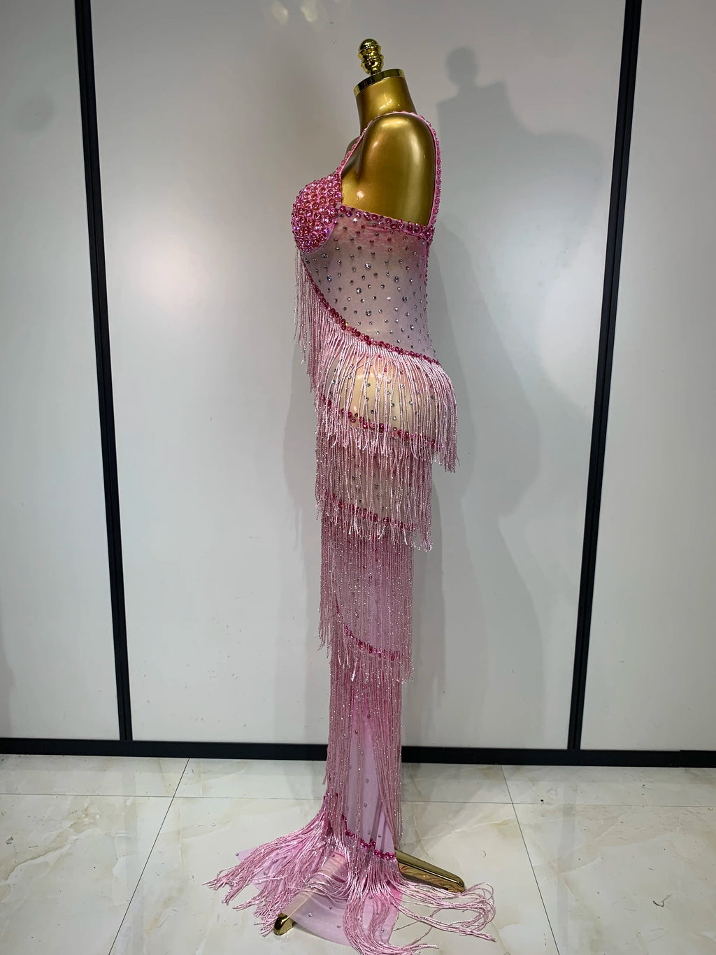 Sparkly Rhinestones Mesh Dress