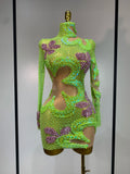 Garden Path Sequin Mini Dress