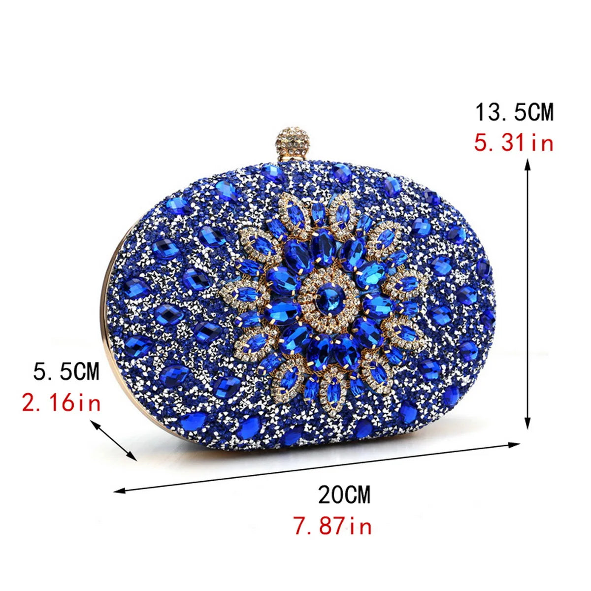 Rhinestones Diamonds Clutch With Chain Purse