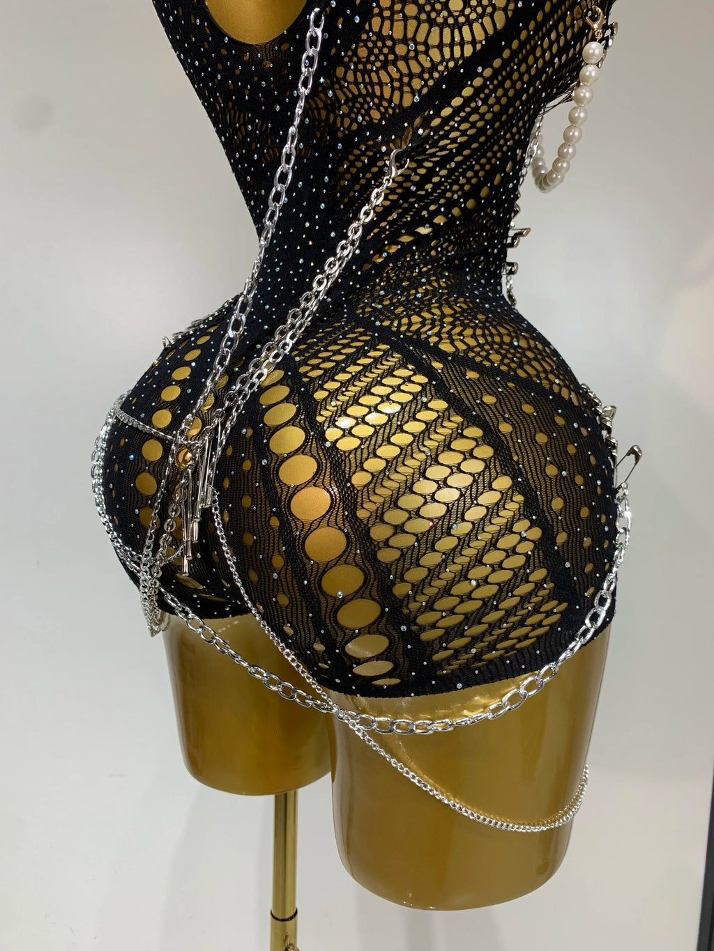 Rockstar Chain Mesh Romper