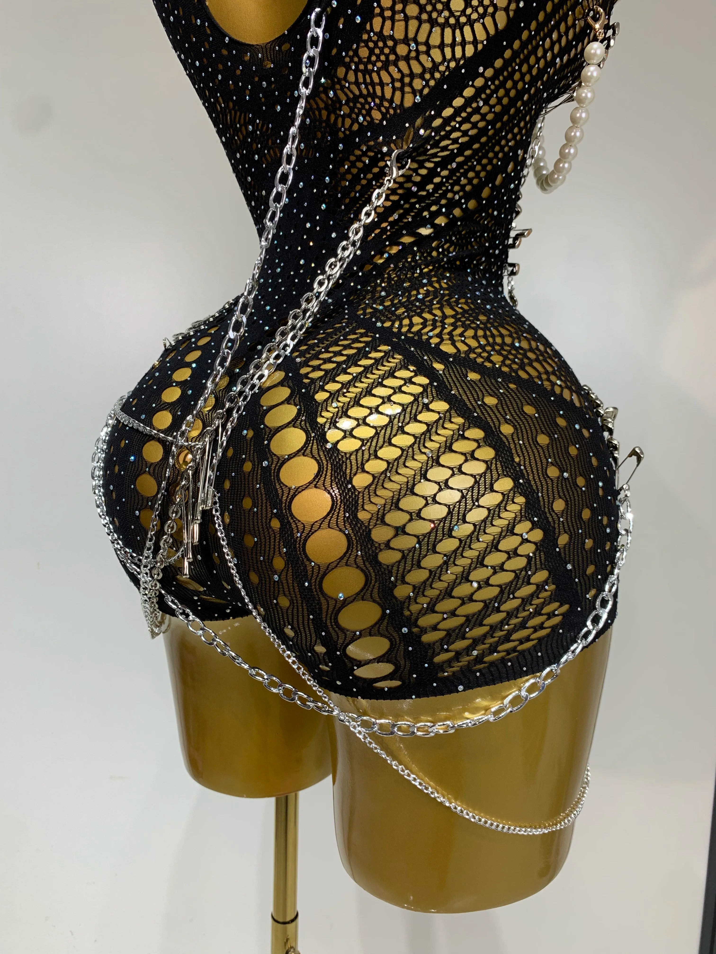Rockstar Chain Mesh Romper