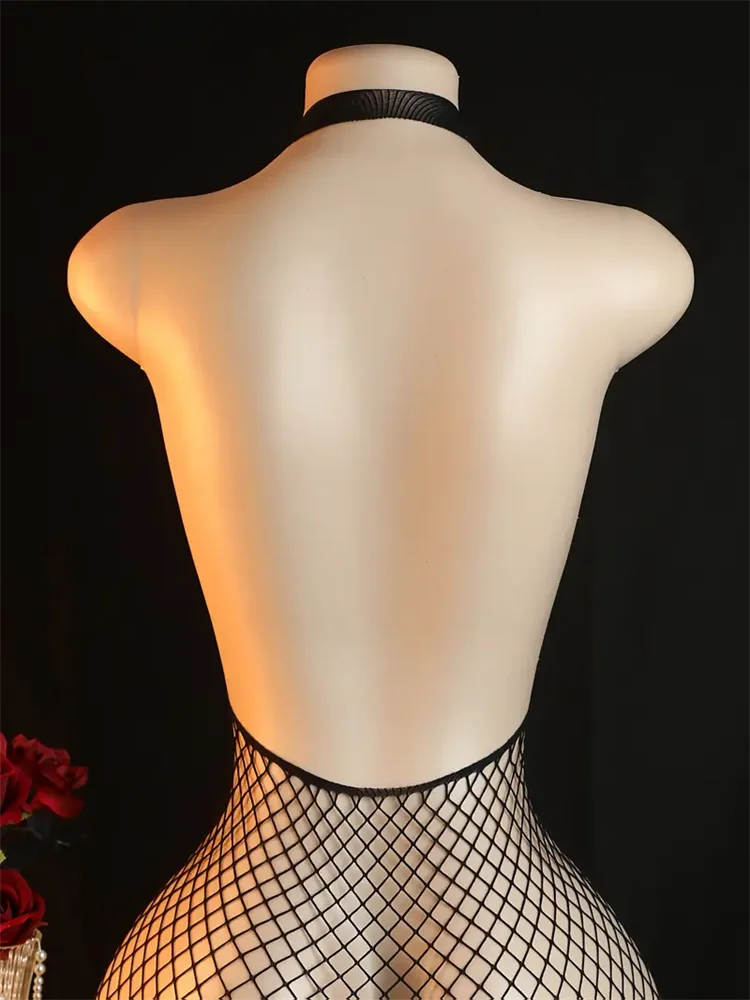 Black Fishnet Lingerie Jumpsuit