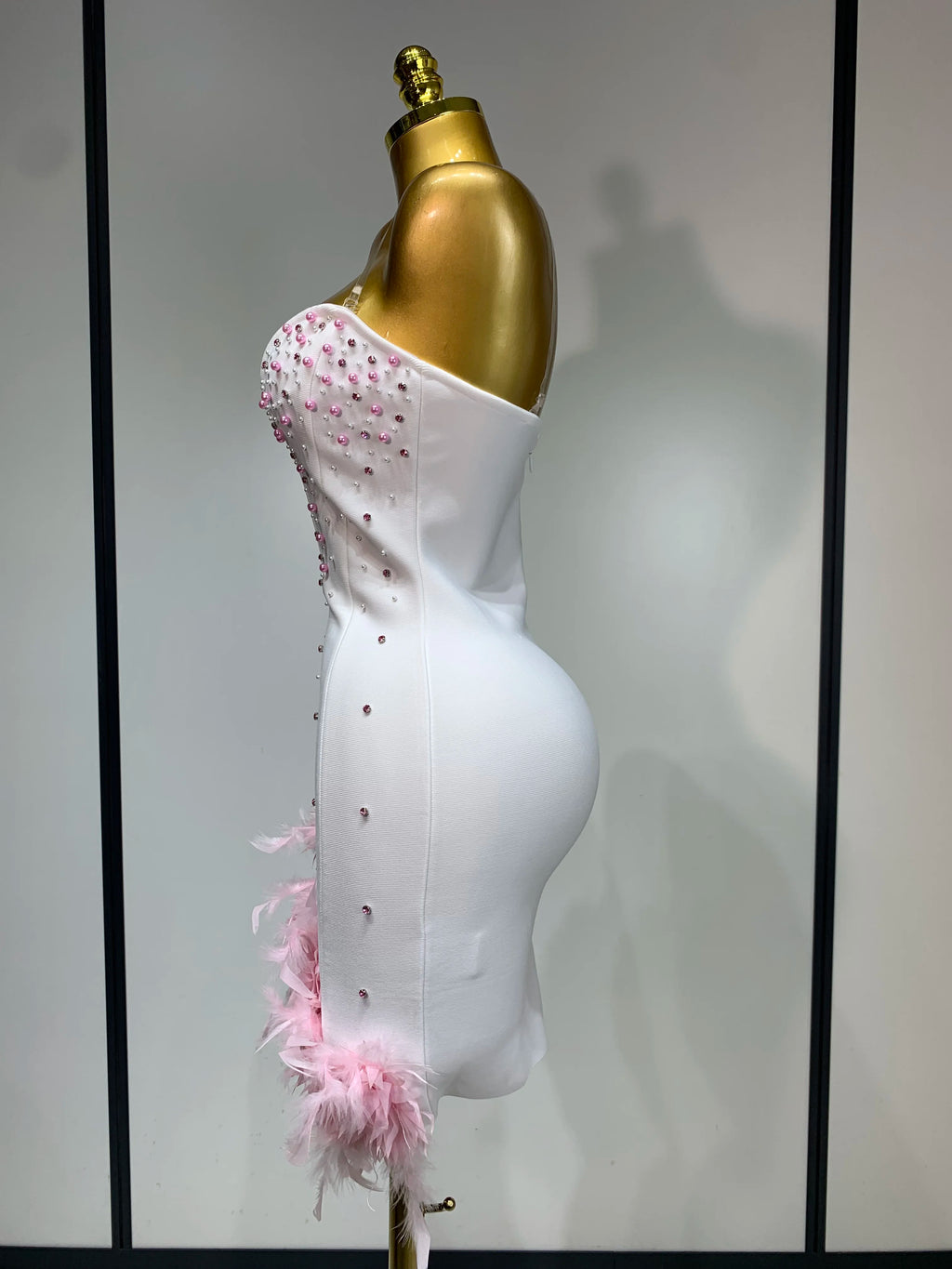 Pink Pearls Feather Dress