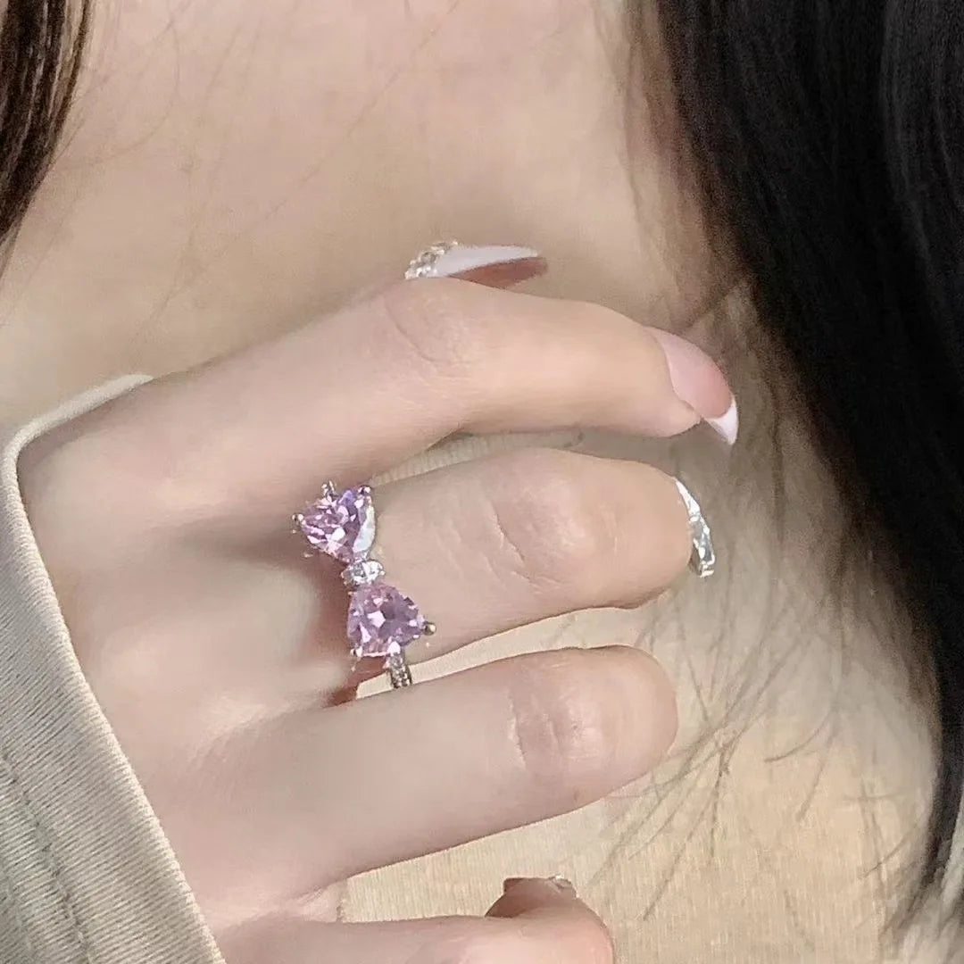 Romantic Lovely Pink Bow Ring