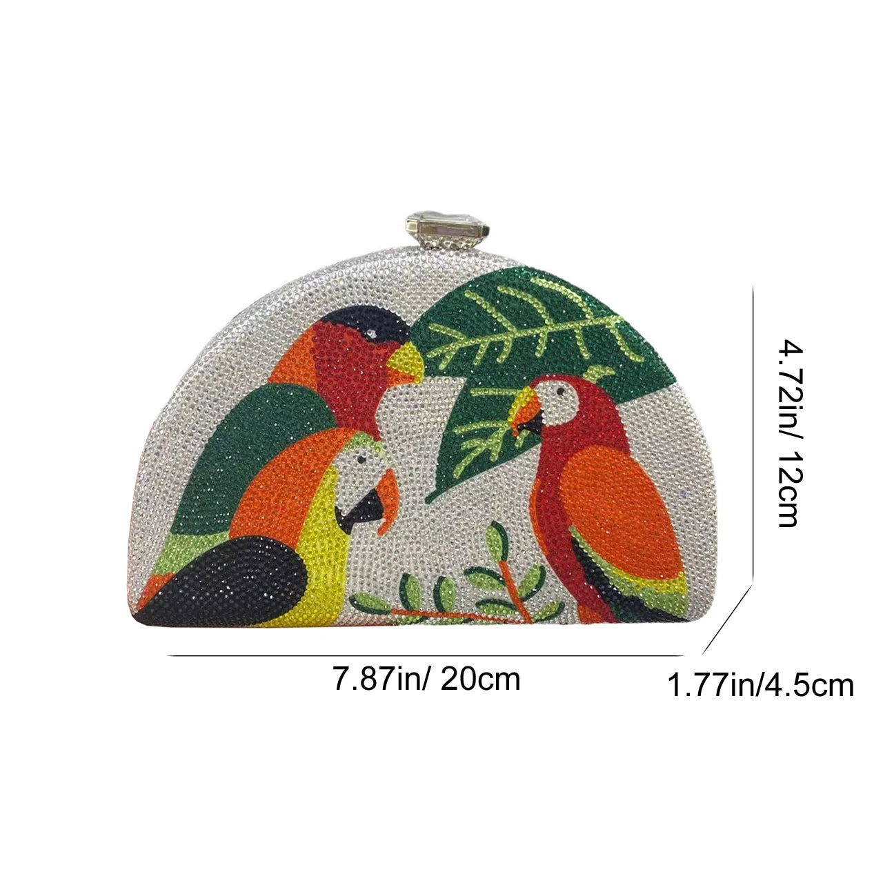 Parrot Diamond Rhinestone Crystal Clutch Bag