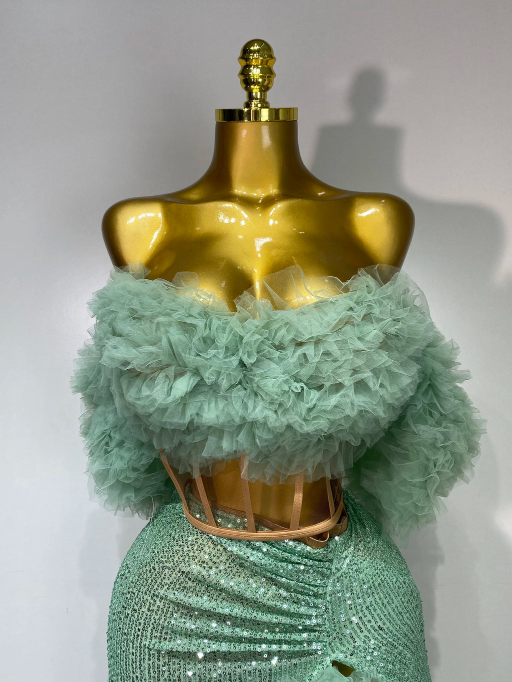 Fluffy Two Piece Skirt Set