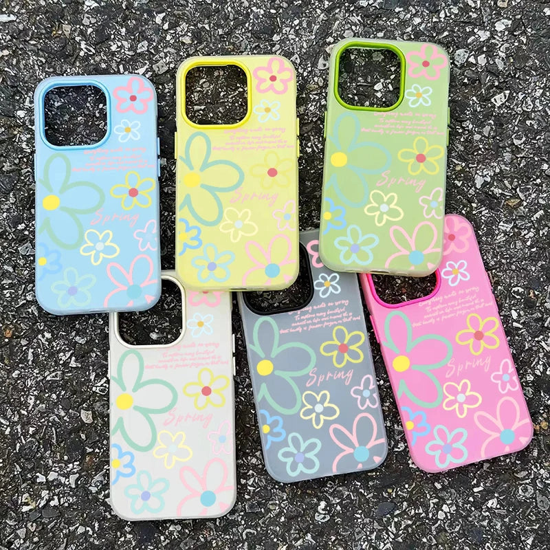 Spring Flower Pattern Jelly Silicone Phone Case