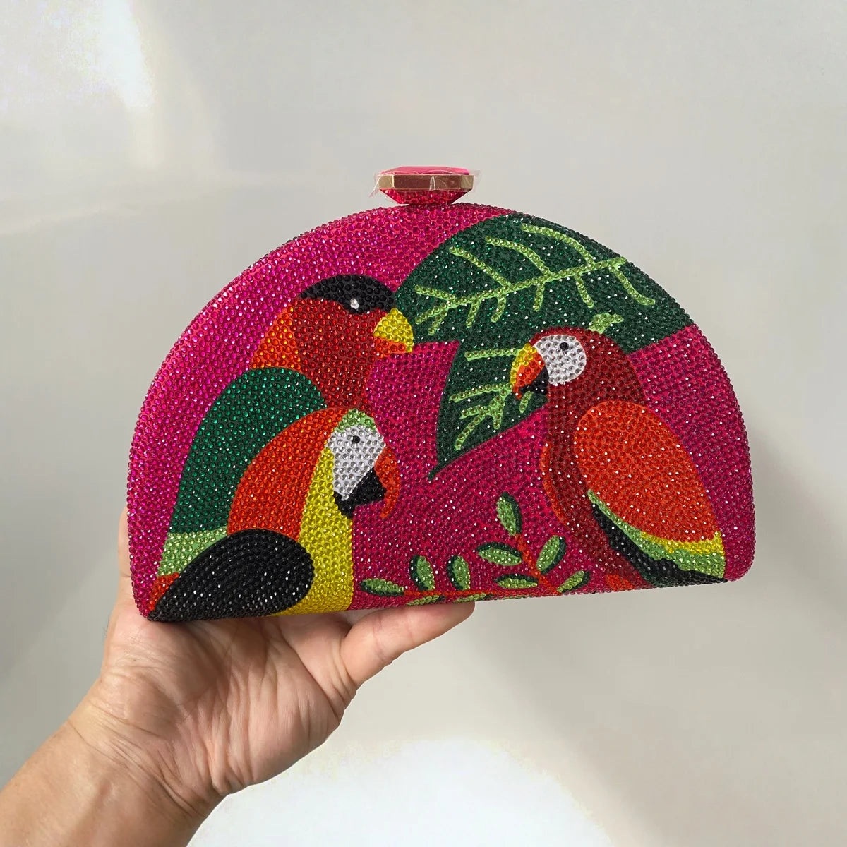 Parrot Rhinestone Crystal Clutch