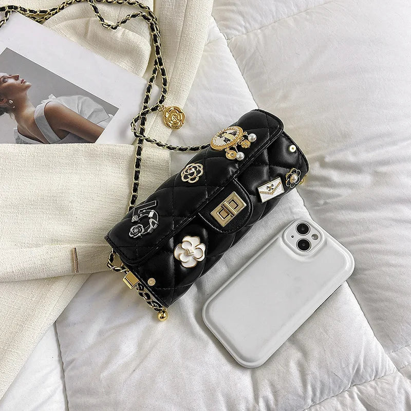 Diamond Crossbody PU Leather Bag