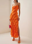 Orange Ruffle Dress