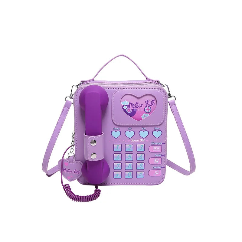 Telephone Shaped Crossbody PU Leather Bag