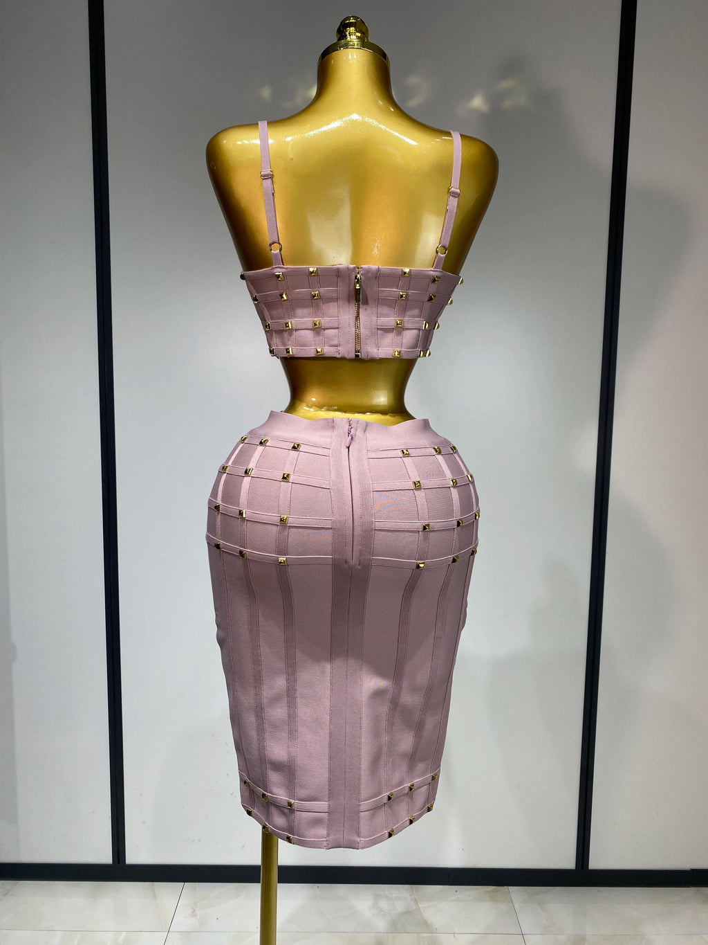 Pink Mauve Two Piece Skirt Set