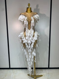 Sparkly Diamond Mesh Long Dress