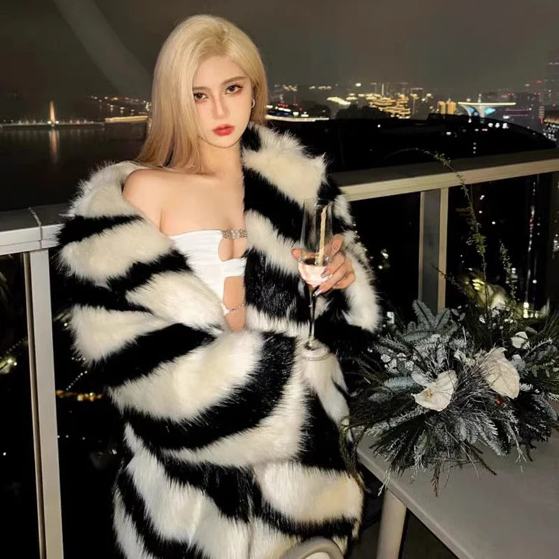 Zebra Fur Coat