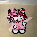 Ski Mask Pink Gun Kitty Rug