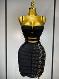 Cut Out Mini Bodycon Bandage Skirt Two Piece Set