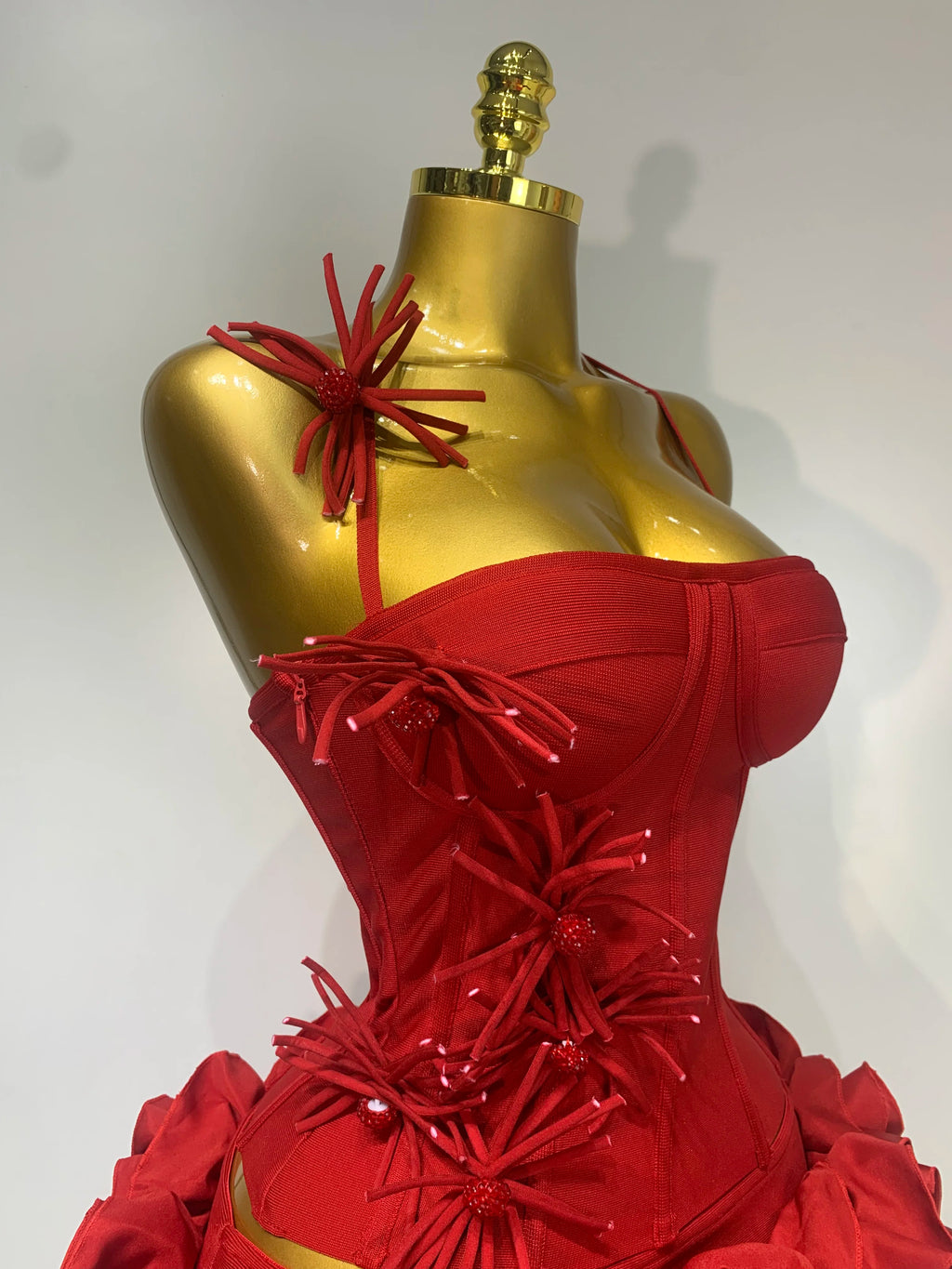 Flower Corset Two Piece Skirt Set