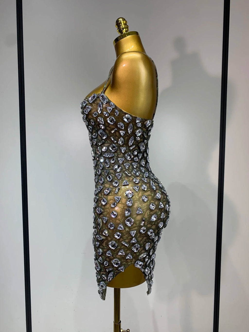 Crystal Diamond Mesh Dress
