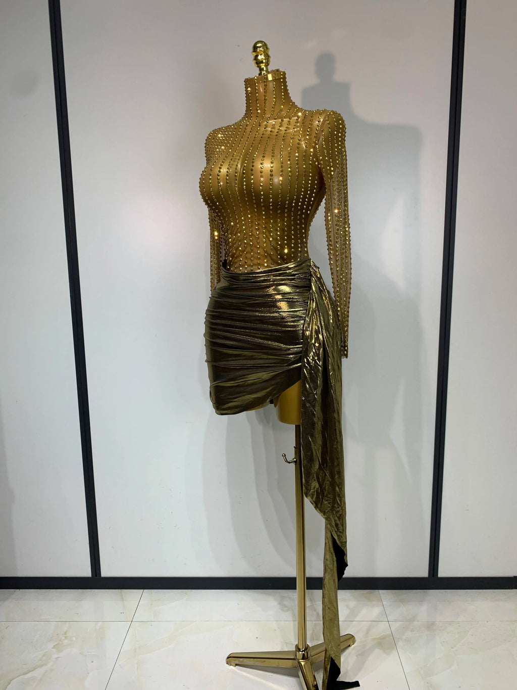 Moldavite Mesh Mini Dress