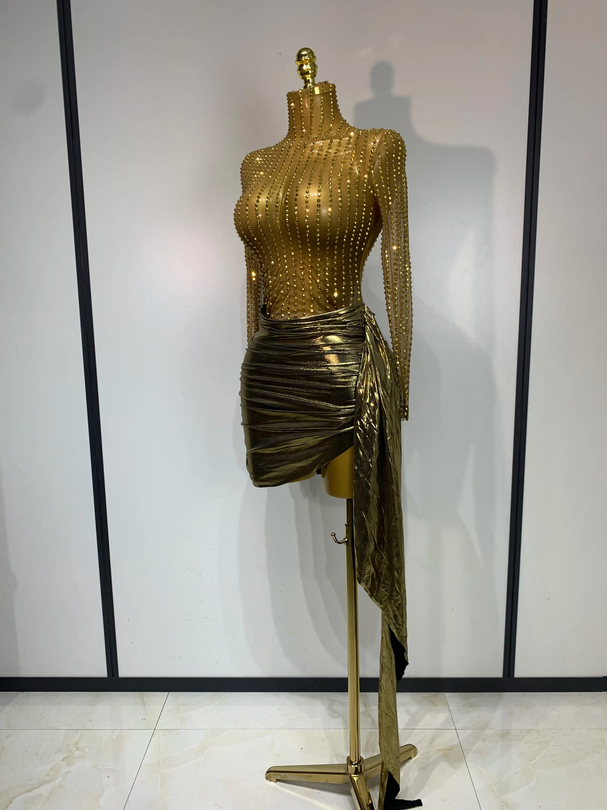 Moldavite Mesh Mini Dress