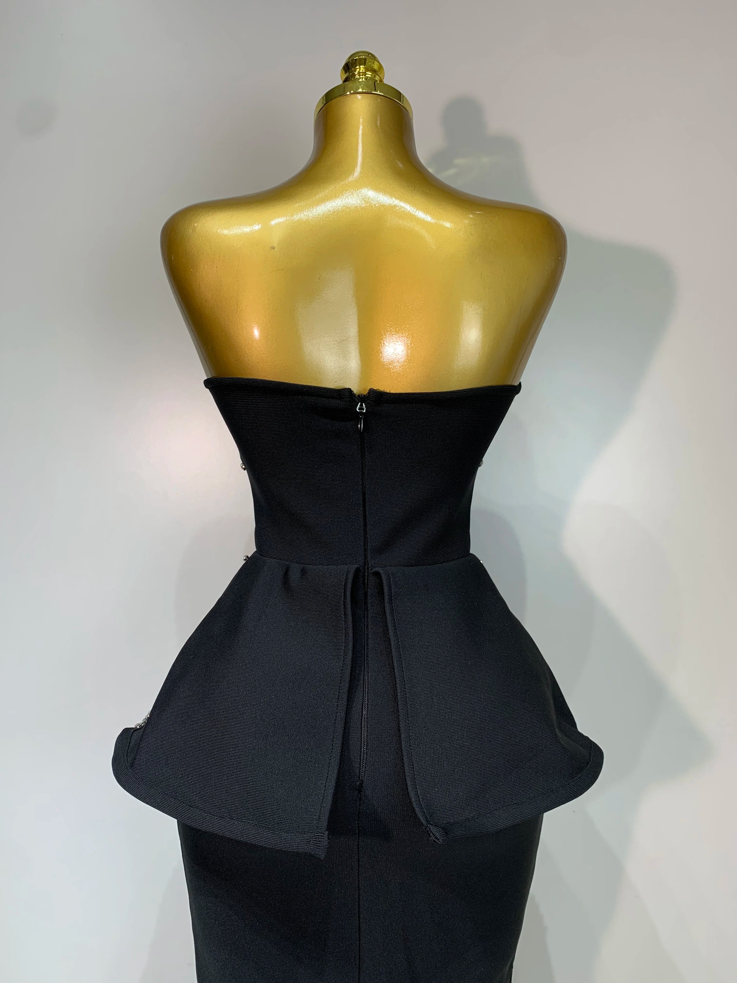 Luxury Rhinestones Black Dress