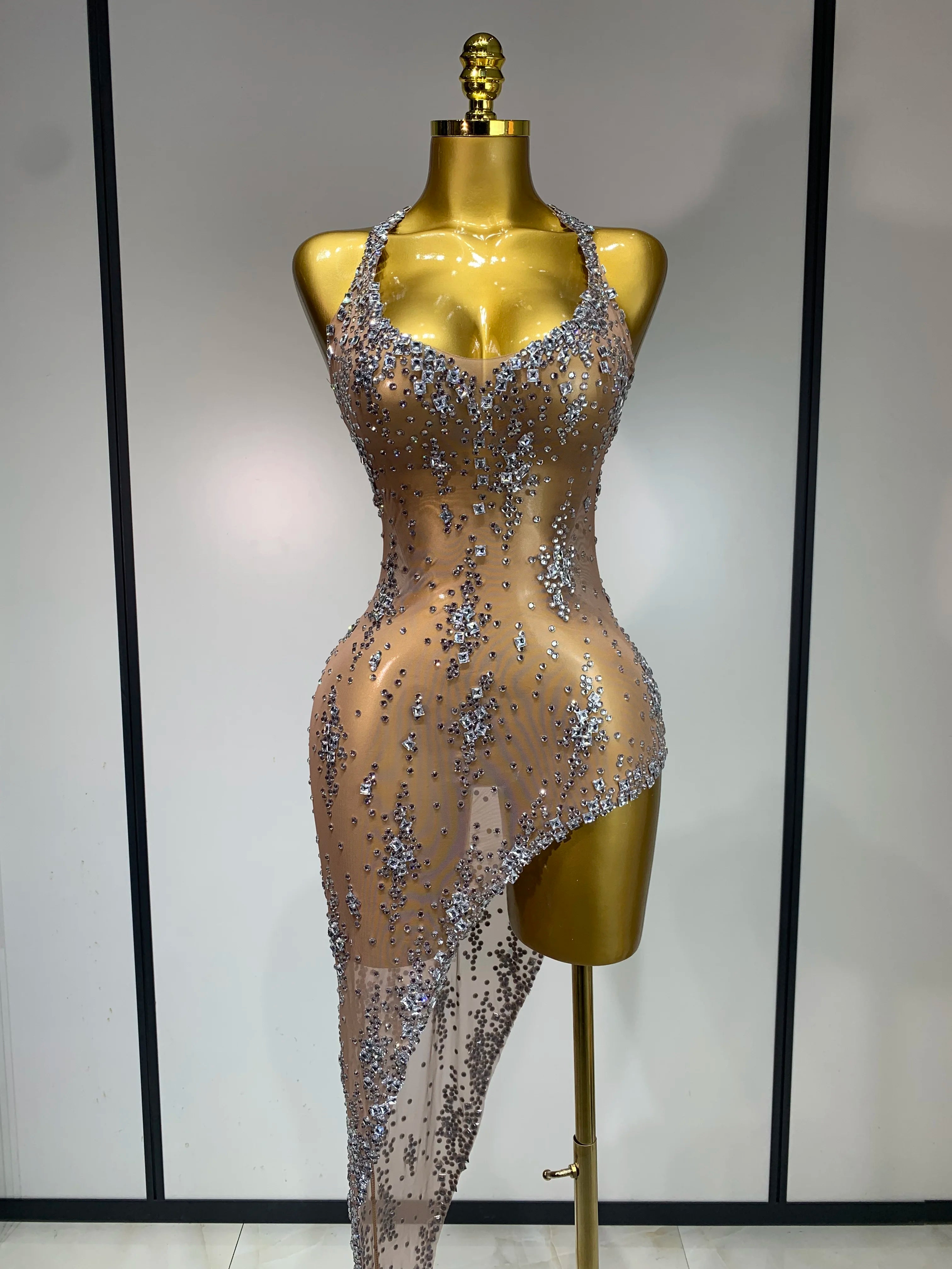Sing Your Heart Out Silver Mesh Dress