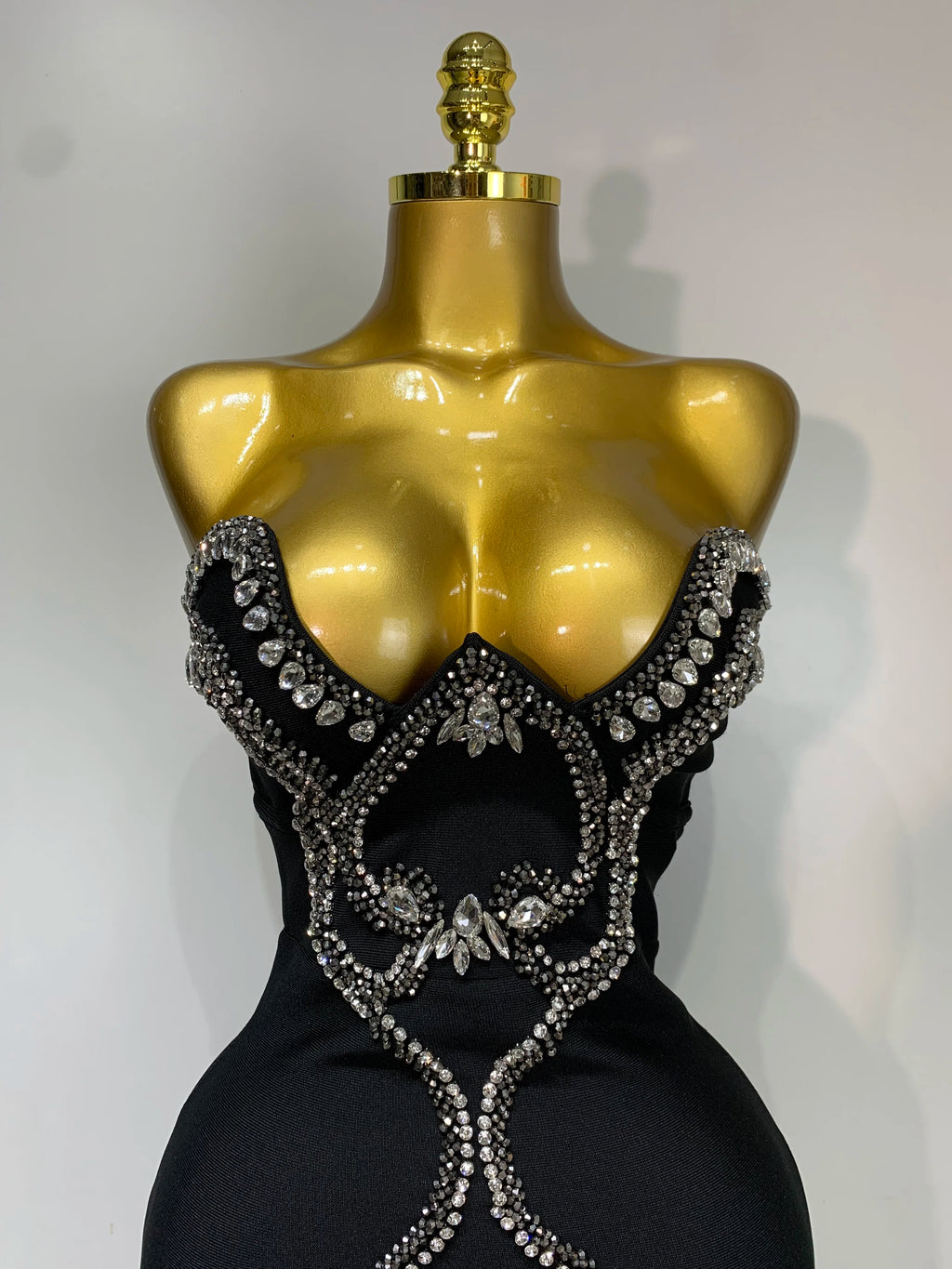 Black Rhinestone Dress