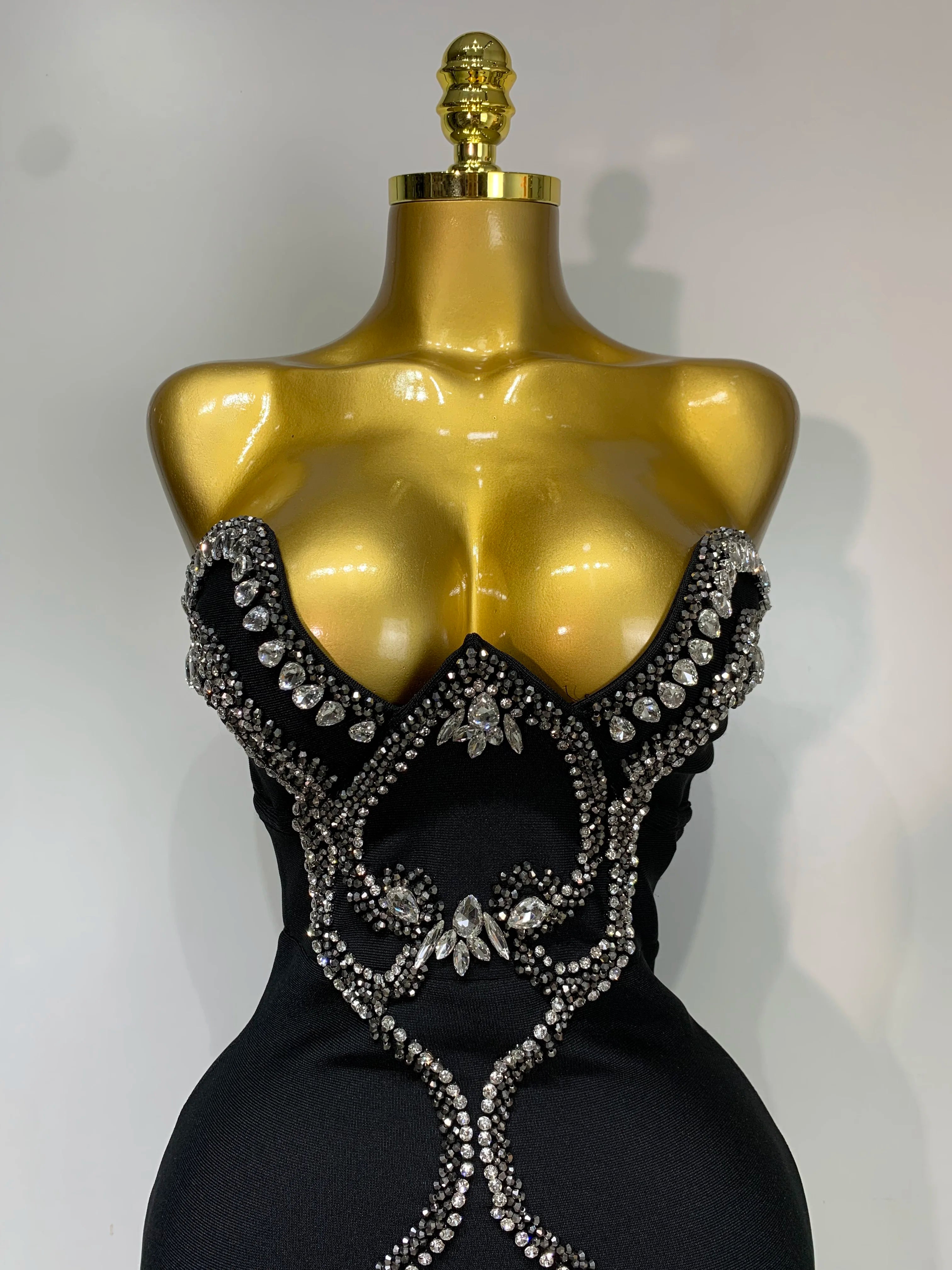 Black Rhinestone Dress