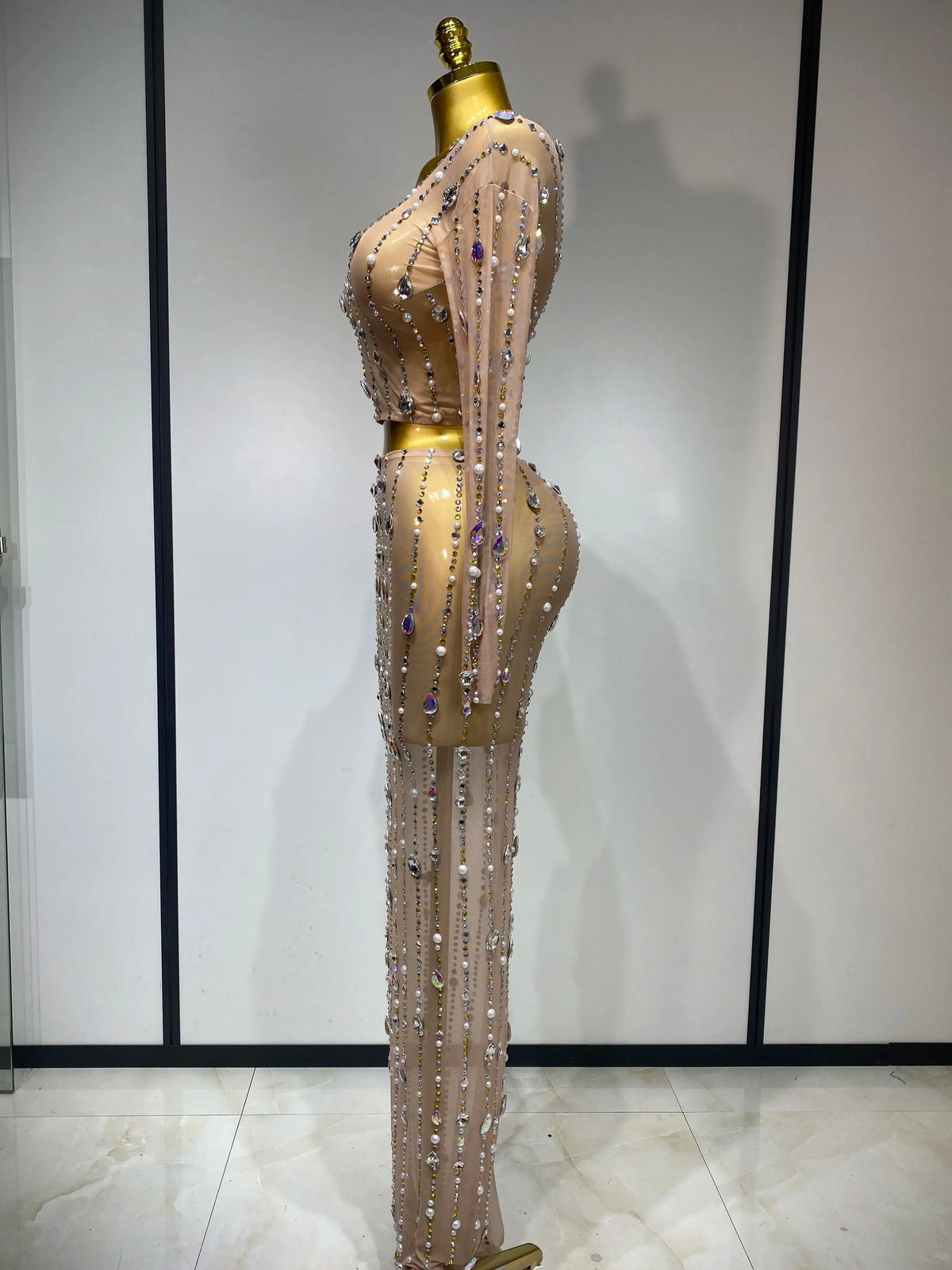 Sexy Tear Drops Two Piece Skirt Set