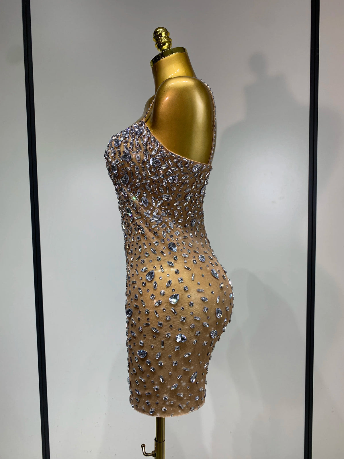 Rhinestone Mini Bodycon Dress