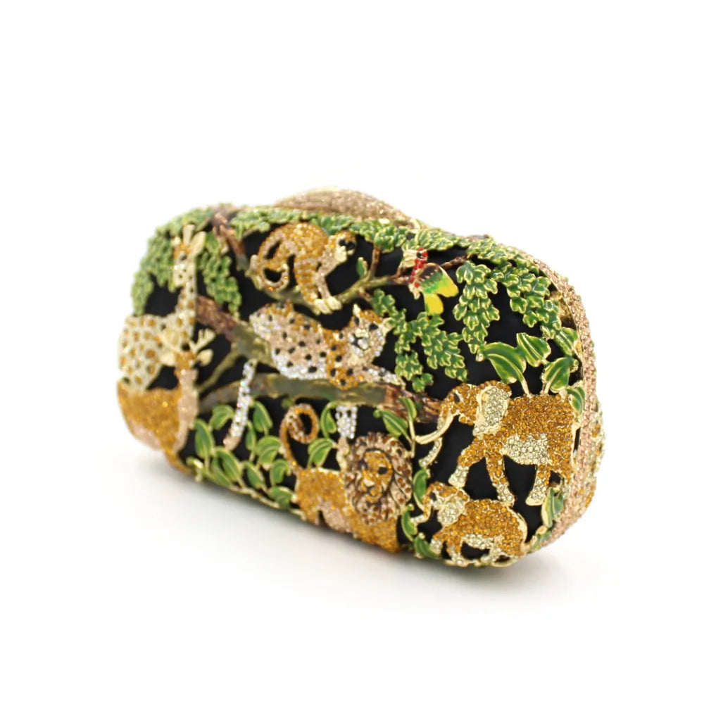 Safari Animals Crystal Clutch