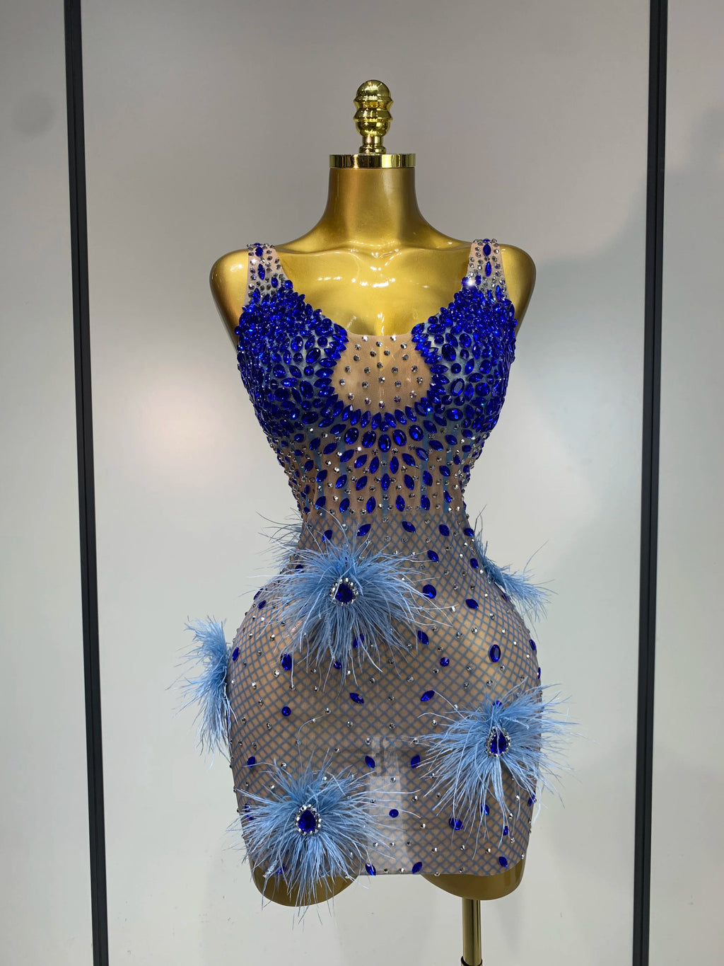 Peacock Sapphire Mini Dress