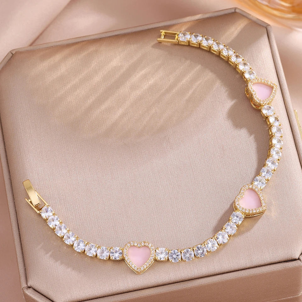 Heart Design Bracelet Bangle Set