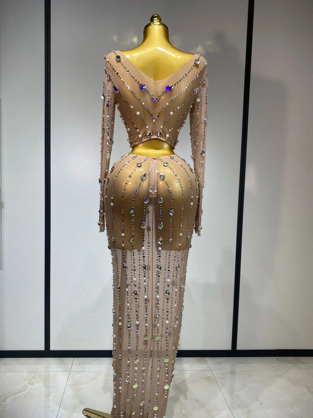 Sexy Tear Drops Two Piece Skirt Set