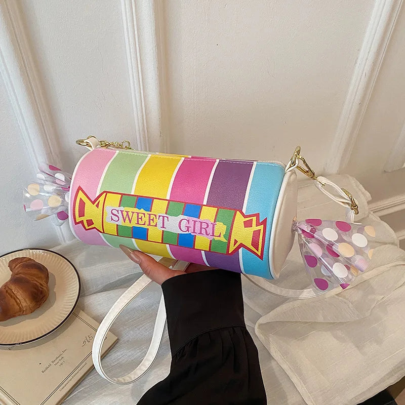 Sweet Girl Candy Striped Crossbody Bag