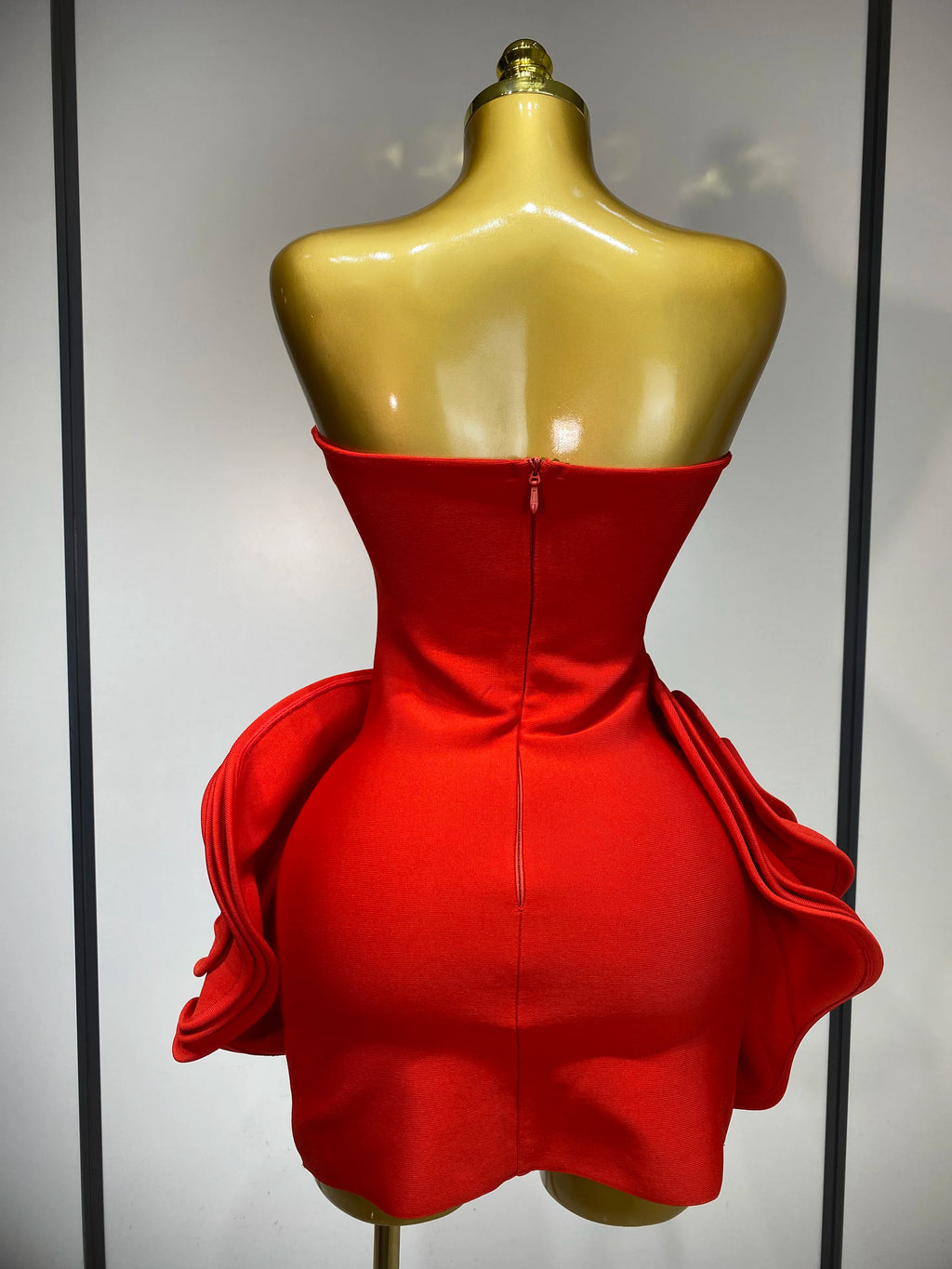 Red Rose Flower Mini Bodycon Dress