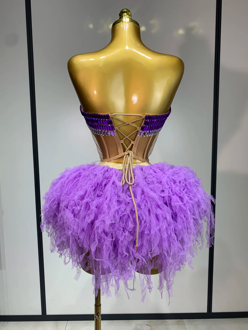 Purple  Two Pieces Skirt Set