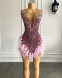 Luxury Pink Crytal Dress