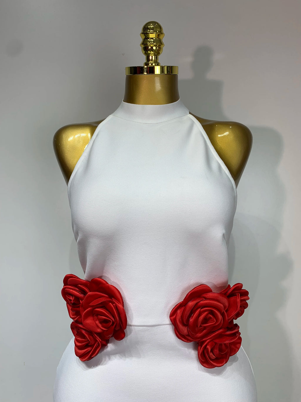 Give Me Roses Halter Dress