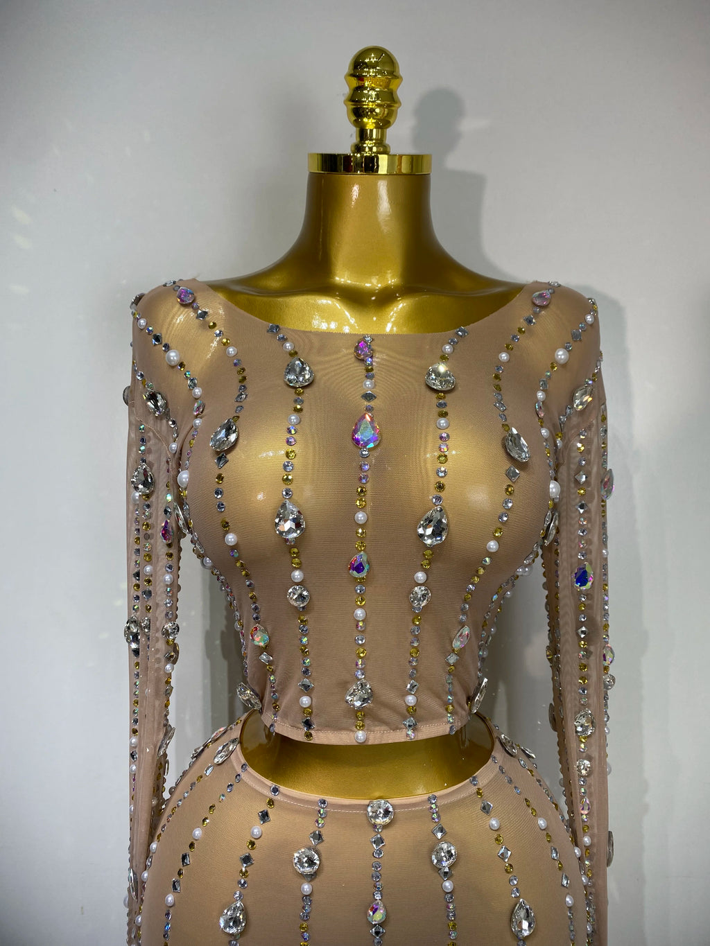 Sexy Tear Drops Two Piece Skirt Set