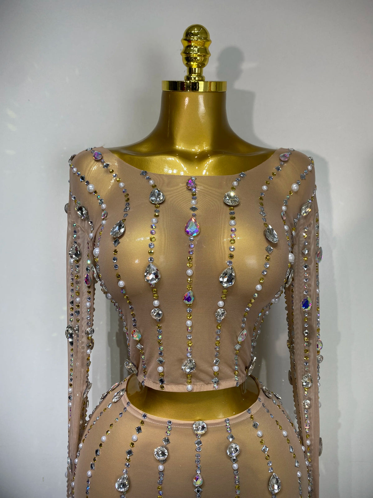 Sexy Tear Drops Two Piece Skirt Set