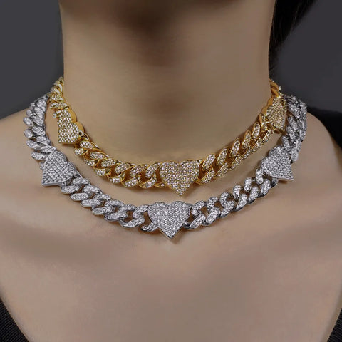 Cuban Link Heart Chain